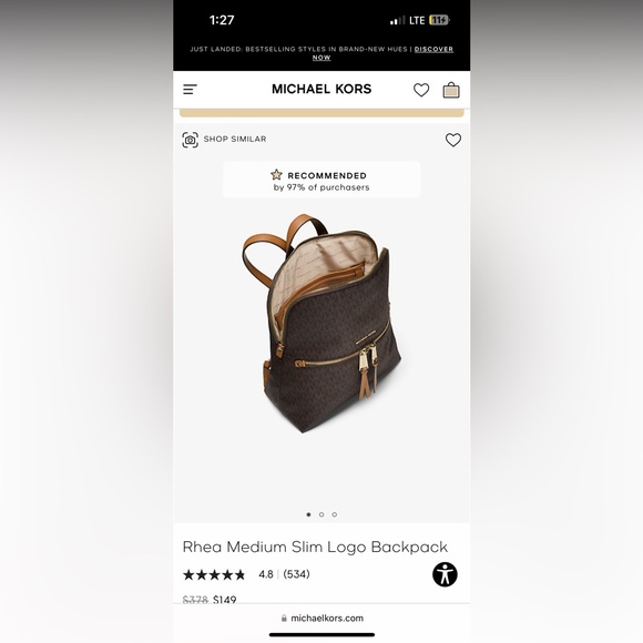 Michael Kors Rhea Medium Slim Logo Backpack - Picture 5 of 16